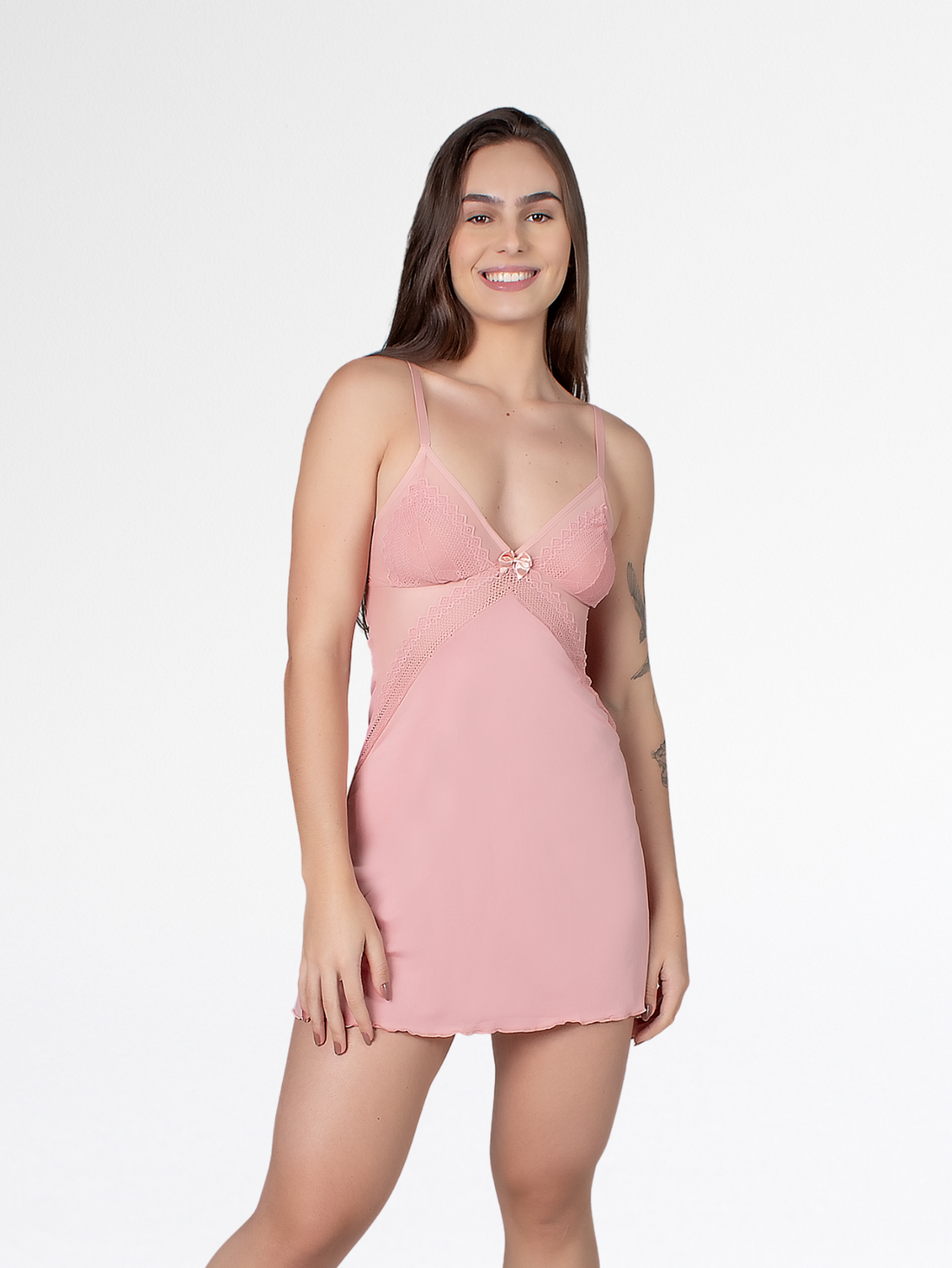 CAMISOLA SENSUAL SEXY RENDADA COM TULE-ROMANCE - Altiê Intimate