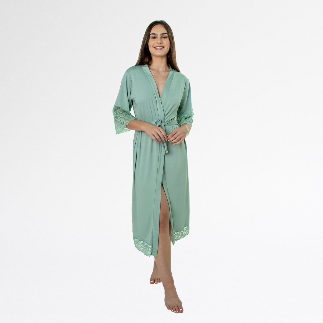 Kit Robe Noiva Roupão Camisola Amamentação Longa Maternidade - Teos - Altiê Intimate