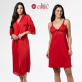 Kit Maternidade Luxo Robe Longo + Camisola Curta Amamentação Confortável - Altiê Intimate