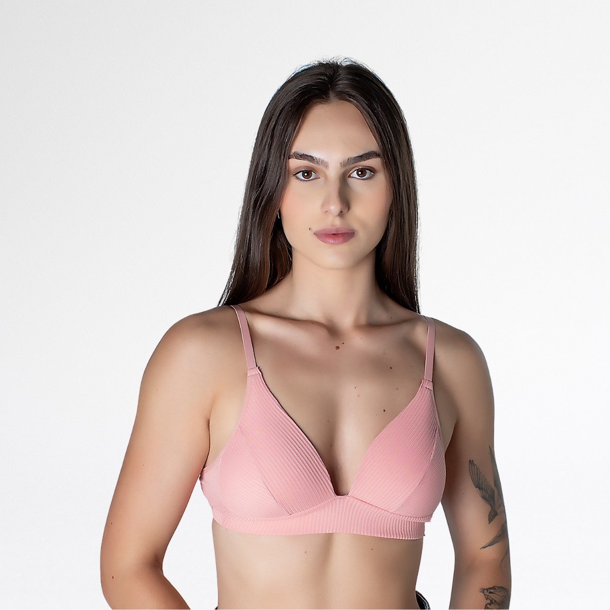 Sutiã Canelado Confortável | Alça Regulável e Fecho - Altiê Intimate