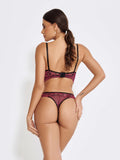 Conjunto Lingerie Cropped Sexy Em Renda Bicolor Com Bojo-PRETO - Altiê Intimate