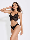 Conjunto Lingerie Sexy Sem Bojo Em Renda Veludo - Altiê Intimate