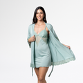 Kit Robe Feminino Luxo Noiva Camisola Renda Confortável - Altiê Intimate