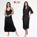 Kit Camisola Longa com Robe Feminino em Renda Luxo – Elegante, Confortável e Sofisticado - Altiê Intimate