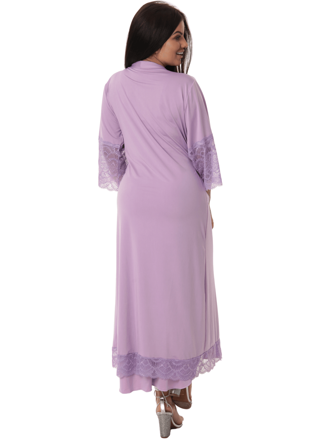 ROBE NOIVA FEMININO ROUPÃO DE RENDA LUXO HOBE-LAVANDA