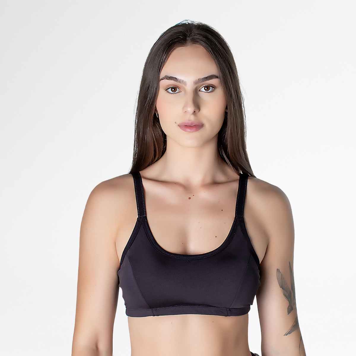 Sutiã Top Sutien Conforto Feminino Alça Reforçada Faixa - Preto - Altiê Intimate