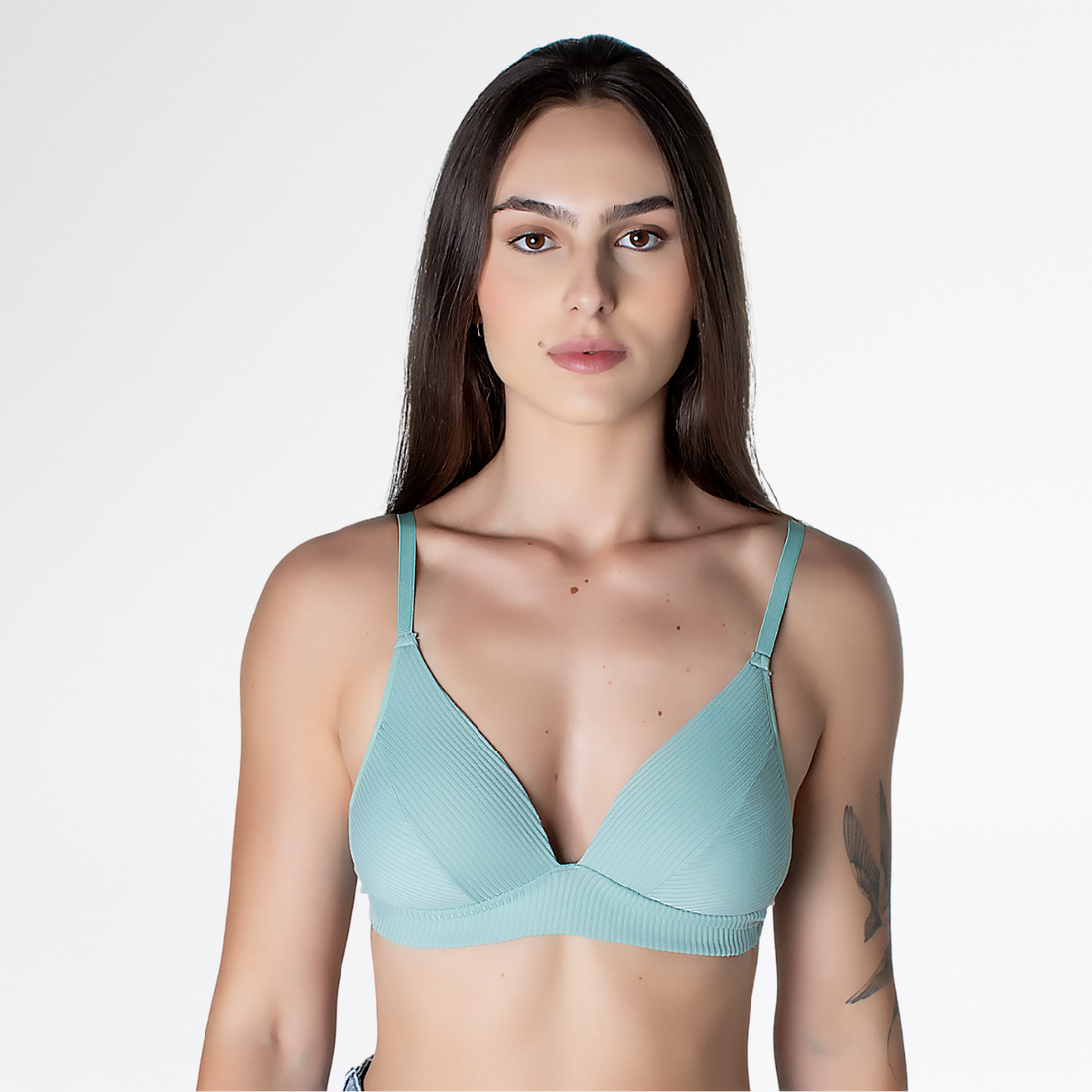 Sutiã Canelado Confortável | Alça Regulável e Fecho - Altiê Intimate