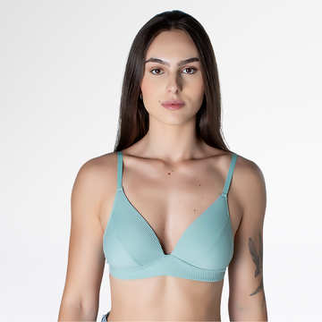 Sutiã Canelado Confortável | Alça Regulável e Fecho - Altiê Intimate