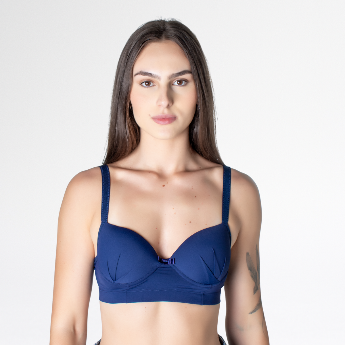 Sutiã Com Bojo Pala Larga Feminino Conforto Sensual - Azul Marinho - Altiê Intimate