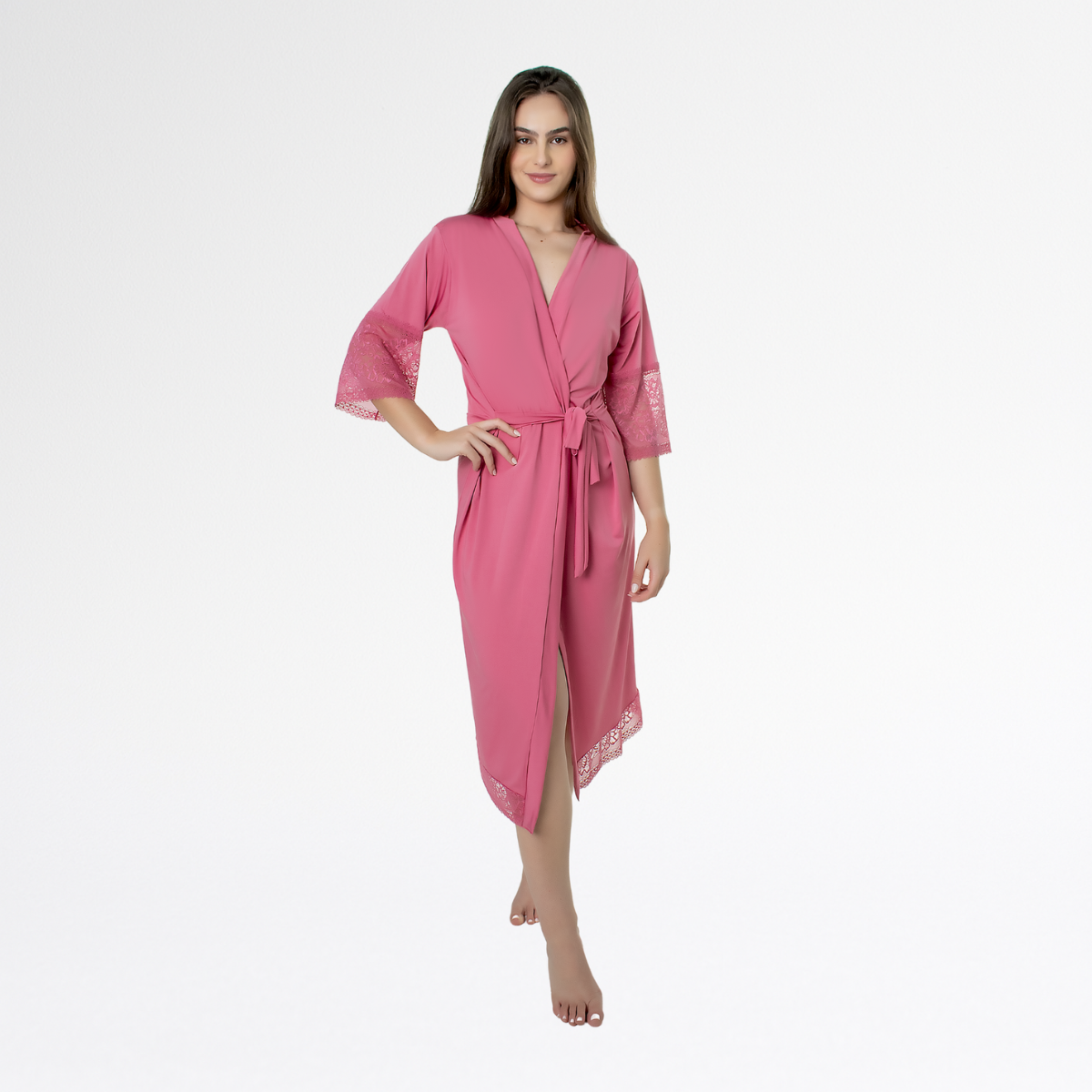 Kit Robe Noiva Roupão Camisola Amamentação Longa Maternidade - Sandia - Altiê Intimate