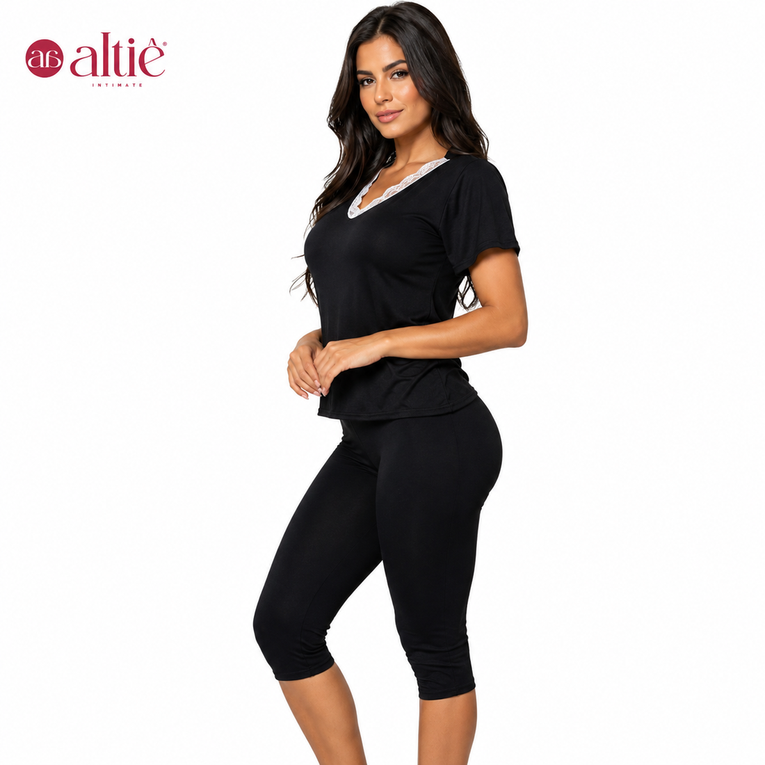 Conjunto Capri | Pijama Feminino Suede com Renda Delicada