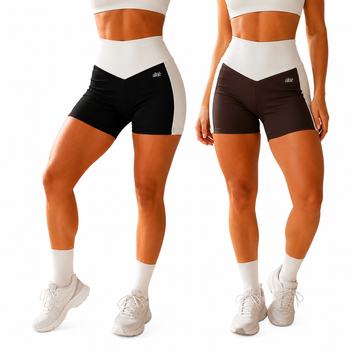 Kit 2 Shorts Fitness Feminino Blackout Cintura Alta Zero Transparência ALTIÊ