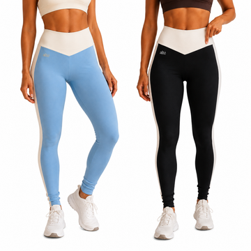 Kit 2 Leggings Fitness Femininas Blackout Cintura Alta Poliéster Premium ALTIÊ