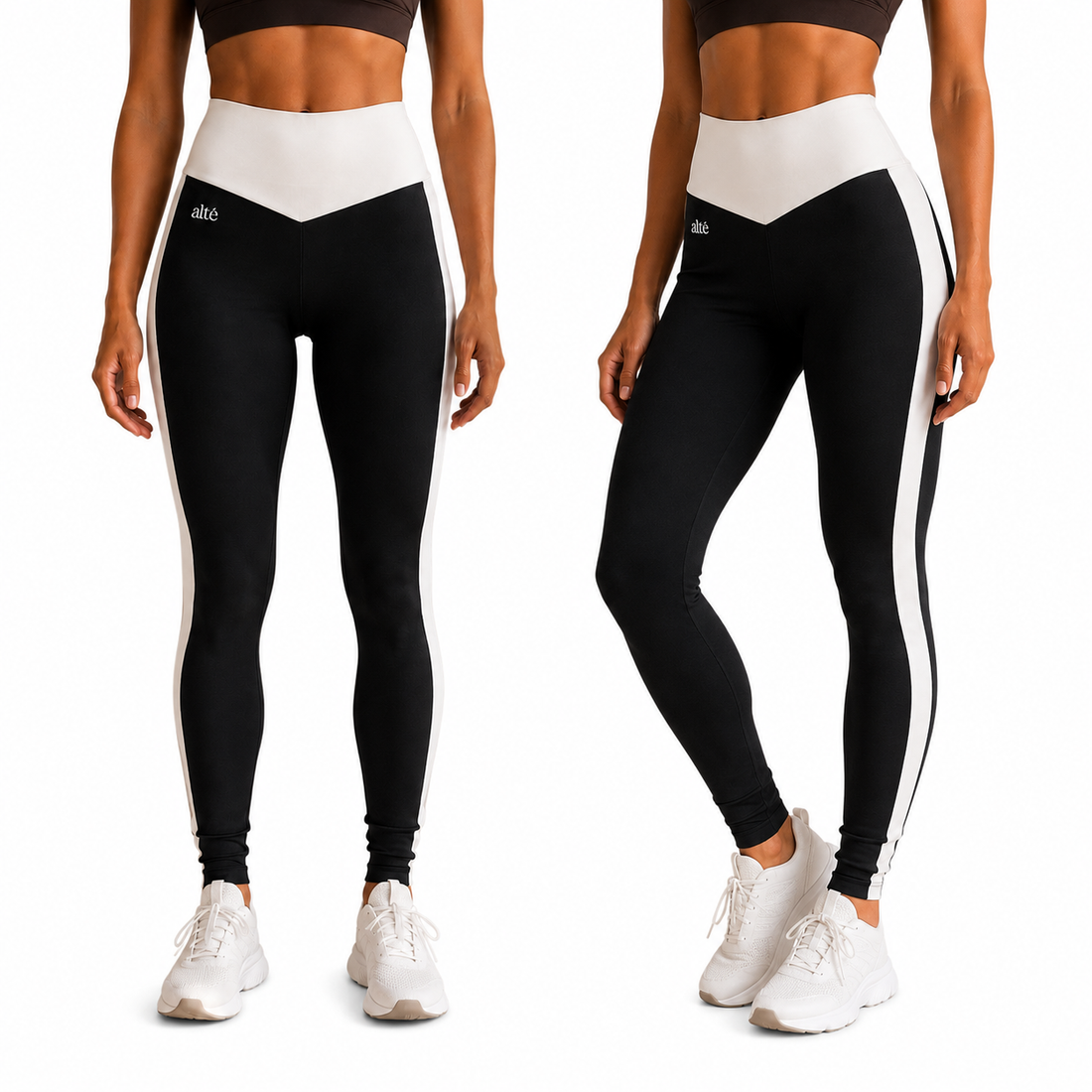 Kit 2 Leggings Fitness Femininas Blackout Cintura Alta Poliéster Premium ALTIÊ