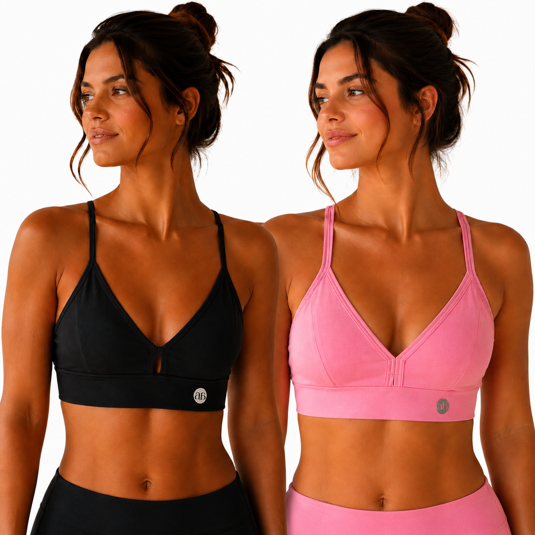 Kit 2 Tops Fitness Blackout Feminino Alta Sustentação Premium