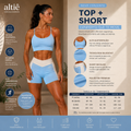 Conjunto Fitness Feminino Top e Short Cintura Alta Poliéster Premium - Altiê Intimate