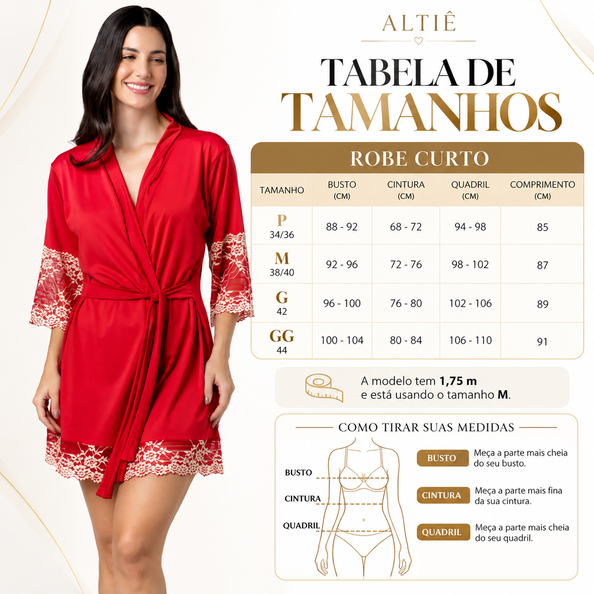 Robe Curto Bicolor Feminino Luxo | Elegância, Conforto e Estilo - Altiê Intimate