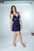 Camisola Longa Nadador Renda Luxo Alças Cruzadas - Altiê Intimate