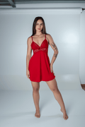 Camisola Longa Nadador Renda Luxo Alças Cruzadas - Altiê Intimate