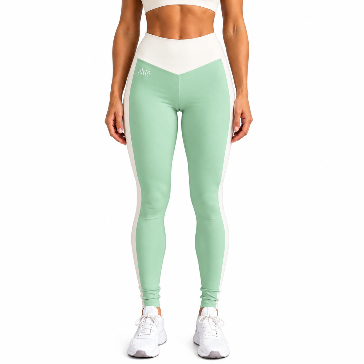 Calça Legging Fitness Feminina Bicolor Cintura Alta Premium Modeladora Academia - Altiê Intimate