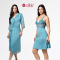 Kit Robe Noiva com Camisola Amamentação Curta Maternidade | Conforto, Elegância e Praticidade - Altiê Intimate