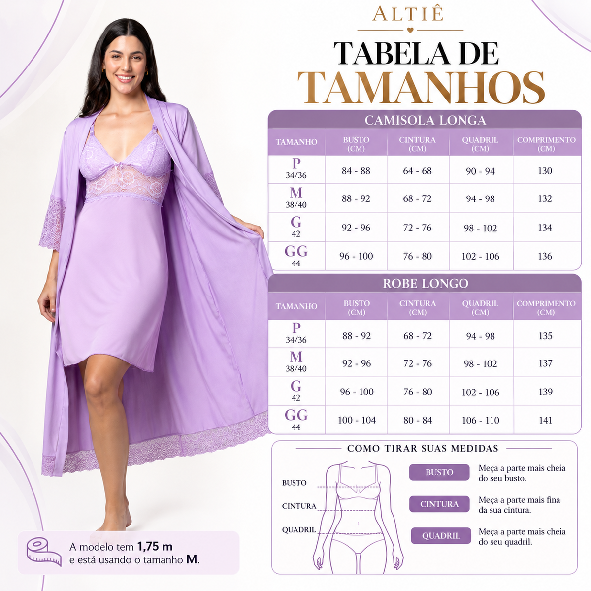 Kit Robe Noiva com Camisola Amamentação Curta Maternidade | Conforto, Elegância e Praticidade - Altiê Intimate