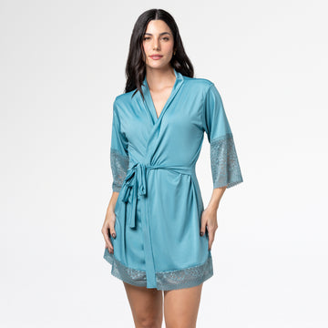 Robe Curto Feminino Luxo em Renda Hobby