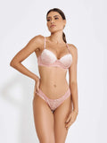 Conjunto Lingerie Veludo sexy com bojo cor Romance - Altiê Intimate