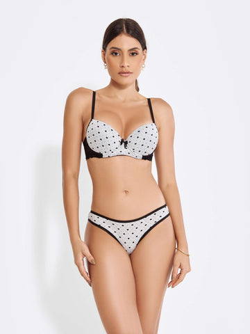 Conjunto Lingerie Calcinha Sutia Suede Coracao Renda - Altiê Intimate