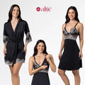 Kit Robe Curto com Camisola Bicolor Amamentação - Altiê Intimate