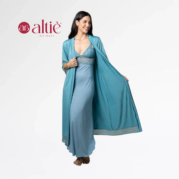 Kit robe noiva com camisola longa de amamentação - Altiê Intimate