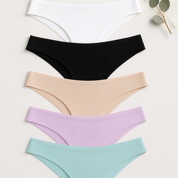 Kit 5 Calcinhas Tanga Sem Costura Corte a Laser Não Marca