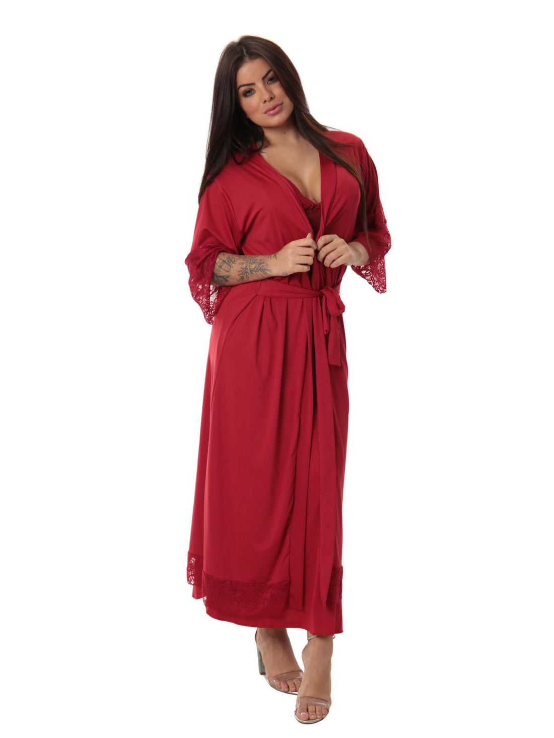 ROBE NOIVA FEMININO ROUPÃO DE RENDA LUXO HOBE - RUBI